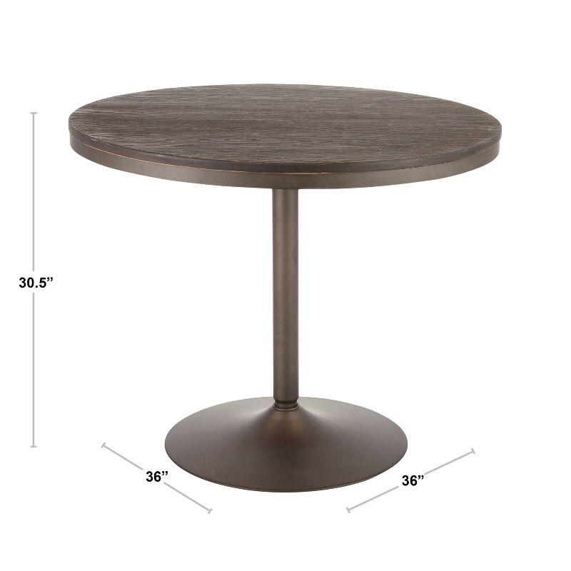 36" Dakota Industrial Round Dining Table - LumiSource