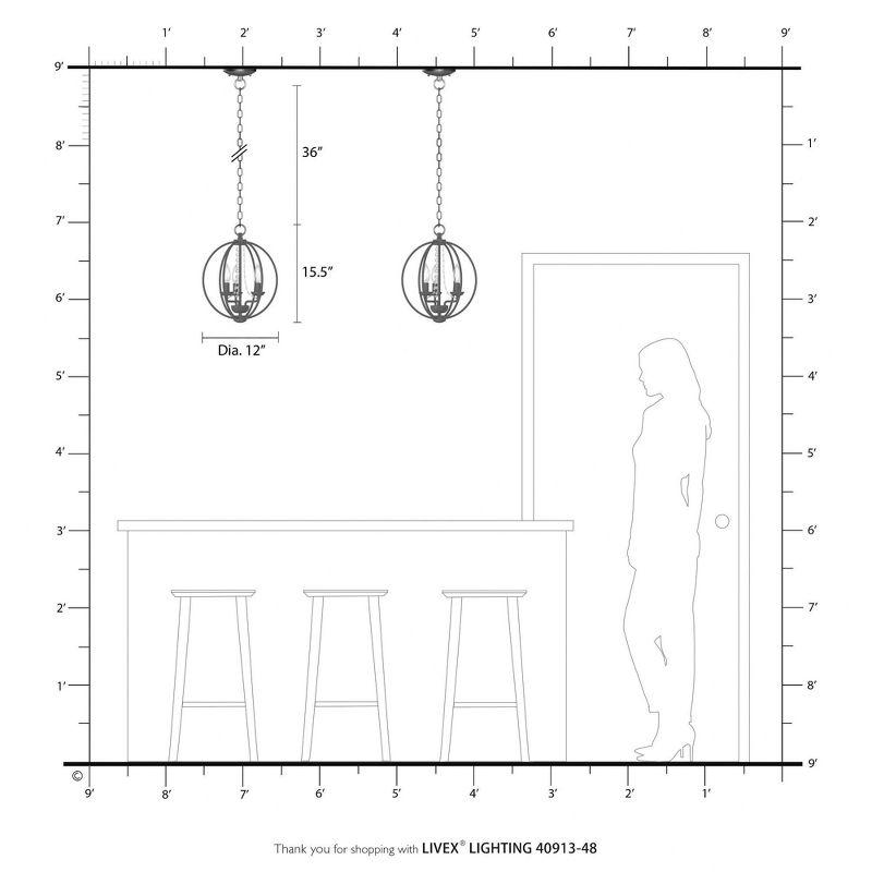 Livex Lighting Arabella 3 - Light Chandelier in  Antique Gold Leaf