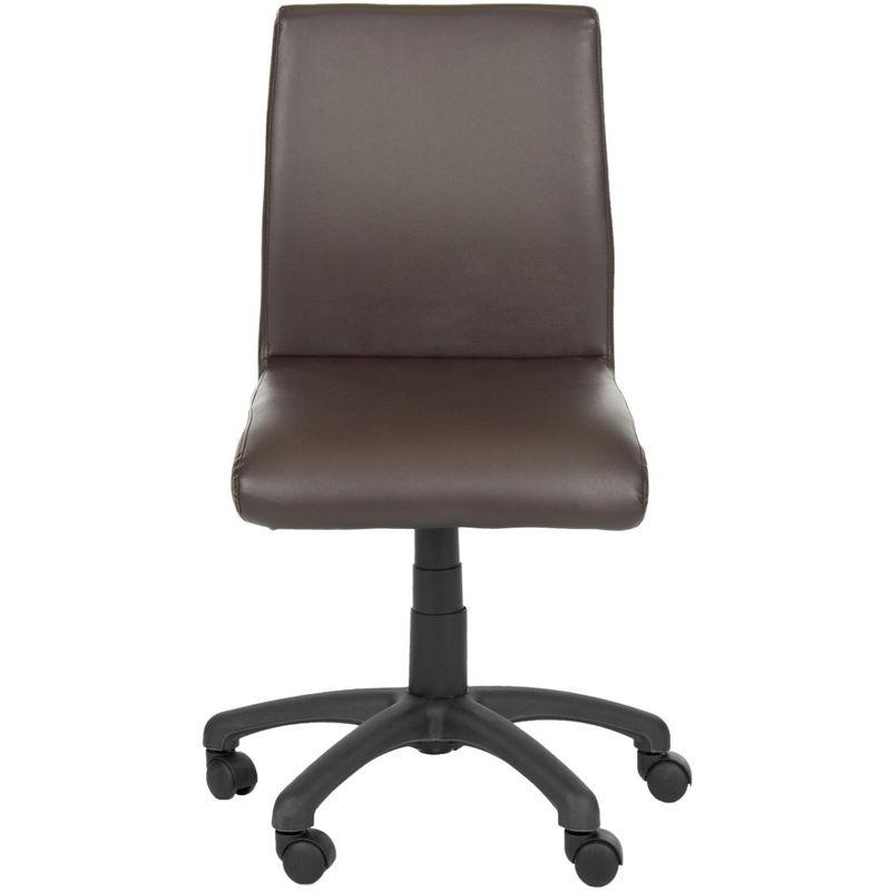 Hal Brown Vegan Leather Armless Desk Chair with Metal Base