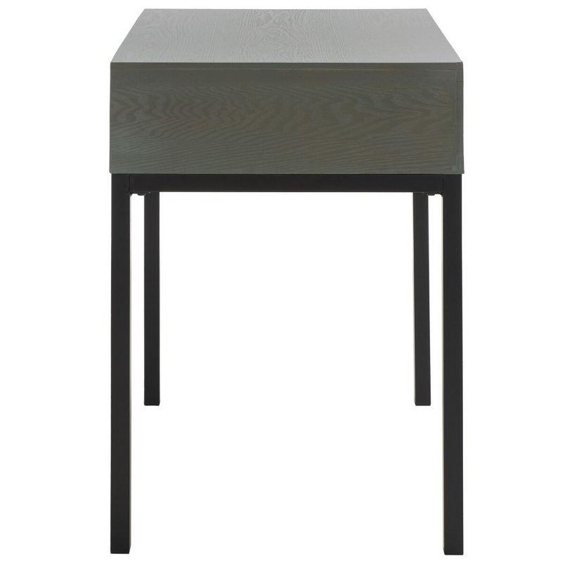 Adena 24" Gray Wood and Metal Rectangular End Table with Storage