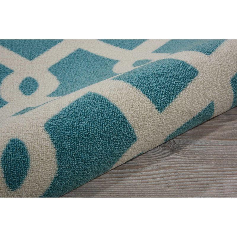 Easterly Geometric Blue/White Outdoor Area Rug