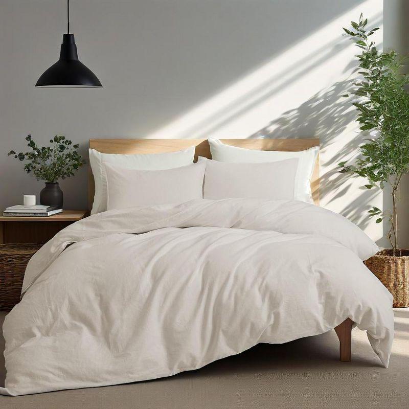 Peace Nest Linen and Cotton Duvet Cover with Pillowcase