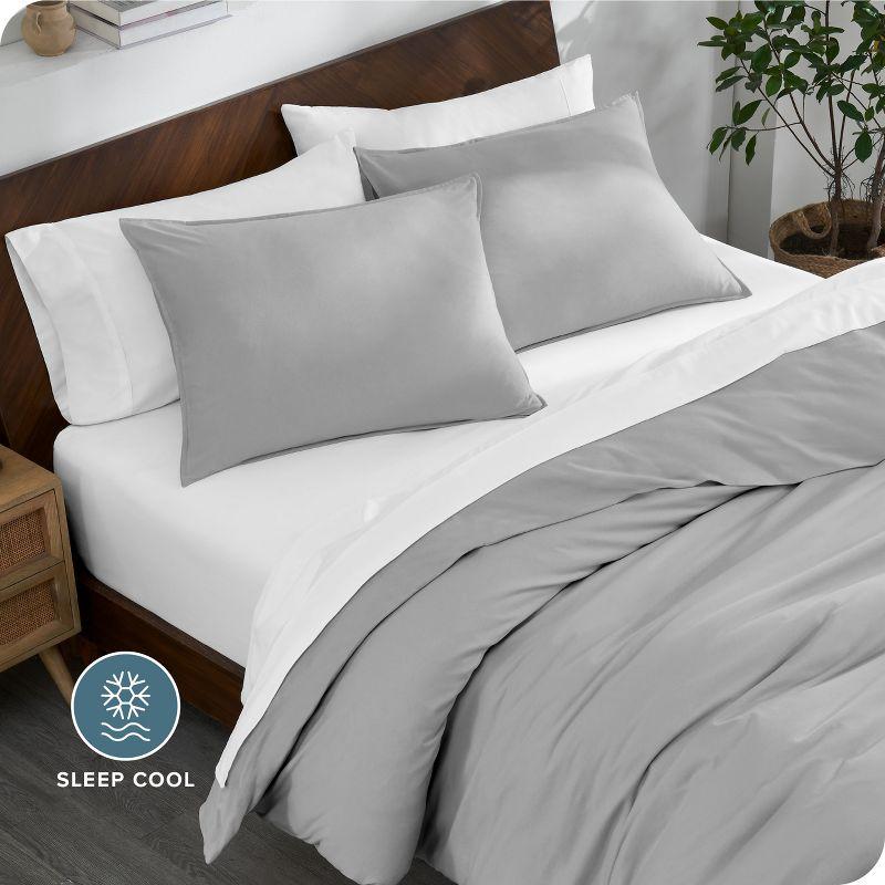 Twin/Twin XL Light Grey Organic Cotton Jersey Duvet Cover Set by Bare Home