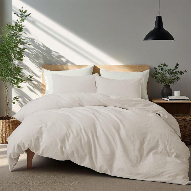Peace Nest Linen and Cotton Duvet Cover with Pillowcase