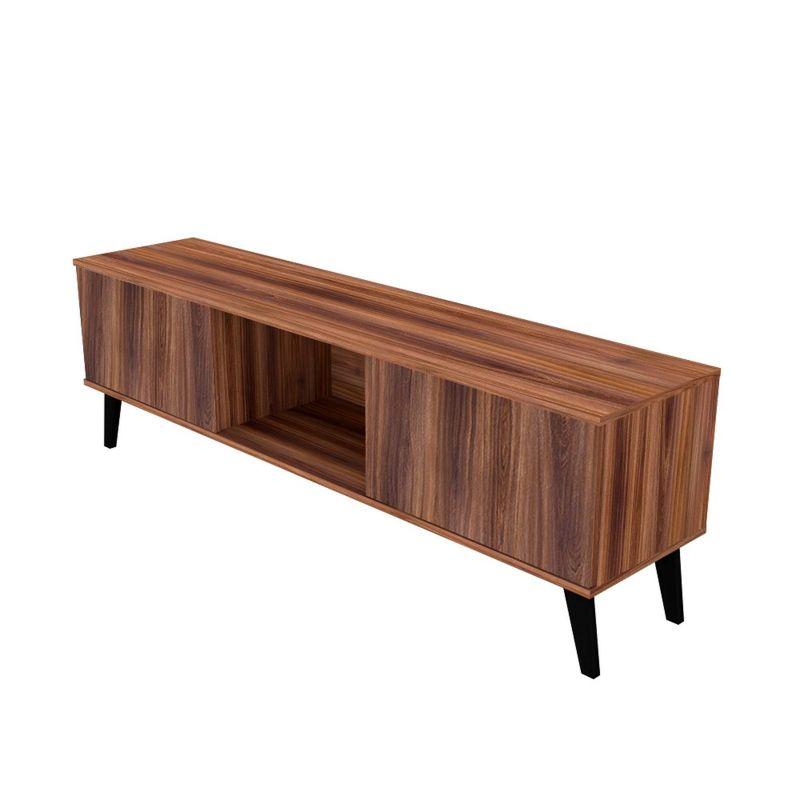 Doyers TV Stand for TVs up to 60" Brown - Manhattan Comfort: Entertainment Center with Open Shelves, Cable Management