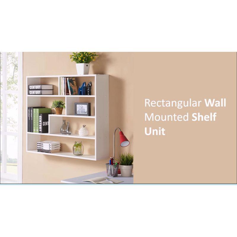 Danya B. 37" x 31.5" Rectangular Shelf Unit Brown: Laminated MDF Storage, 8 Compartments, Includes Mounting Hardware