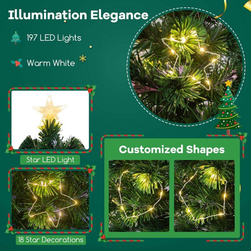 Costway 4 FT Artificial Xmas Tree with 130 Branch Tips 197 Warm White LED Lights
