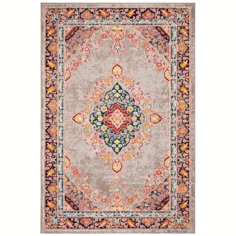 Madison 200 MAD252 Power Loomed Indoor Area Rug - Grey/Fuchsia - 4'x6' - Safavieh