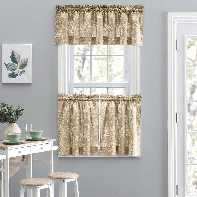 Lexington Leaf Beige Polyester Tailored Swag Valance