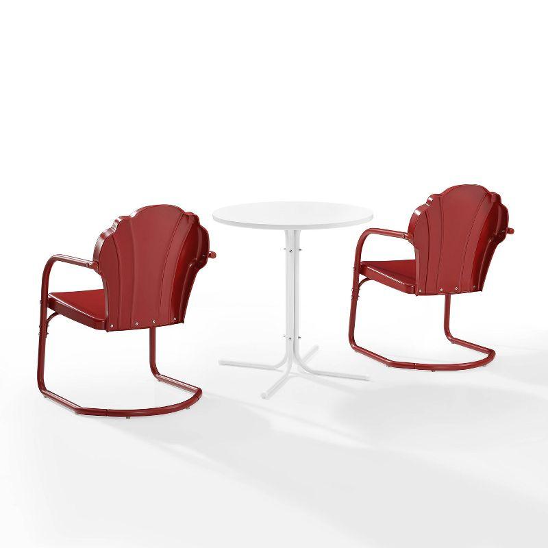 Crosley 3pc Tulip Retro Metal Bistro Set Red