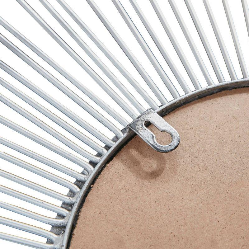 29.5" Round Dia Fiore Sunburst Decorative Wall Mirror Silver - Madison Park: Chic Luxe Metallic Flair