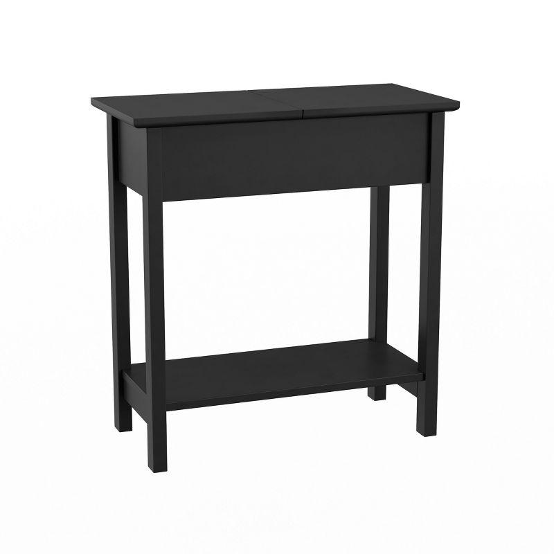 Hasting Home Narrow End Table with Storage Compartment and Shelf