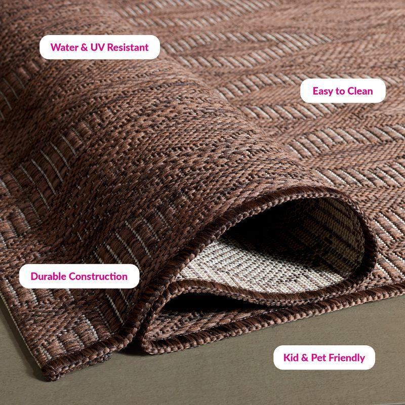 Courtyard CY8522 UV & Stain Resistant Non-Shedding Power Loomed Indoor/Outdoor Area Rug - Brown/Brown - 6'7"x9'6" - Safavieh