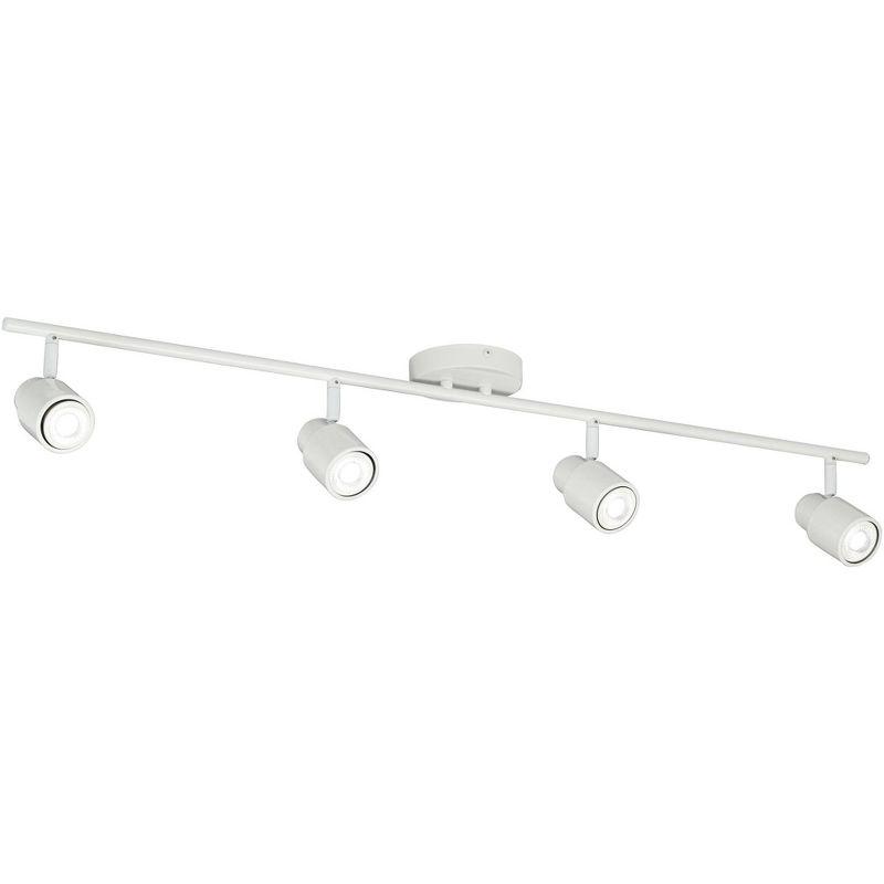 Pro Track Melson 4-Head 6.5W LED Ceiling Track Light Fixture Kit Spot Light GU10 Dimmable Adjustable White Modern Kitchen Bathroom Dining 40" Wide