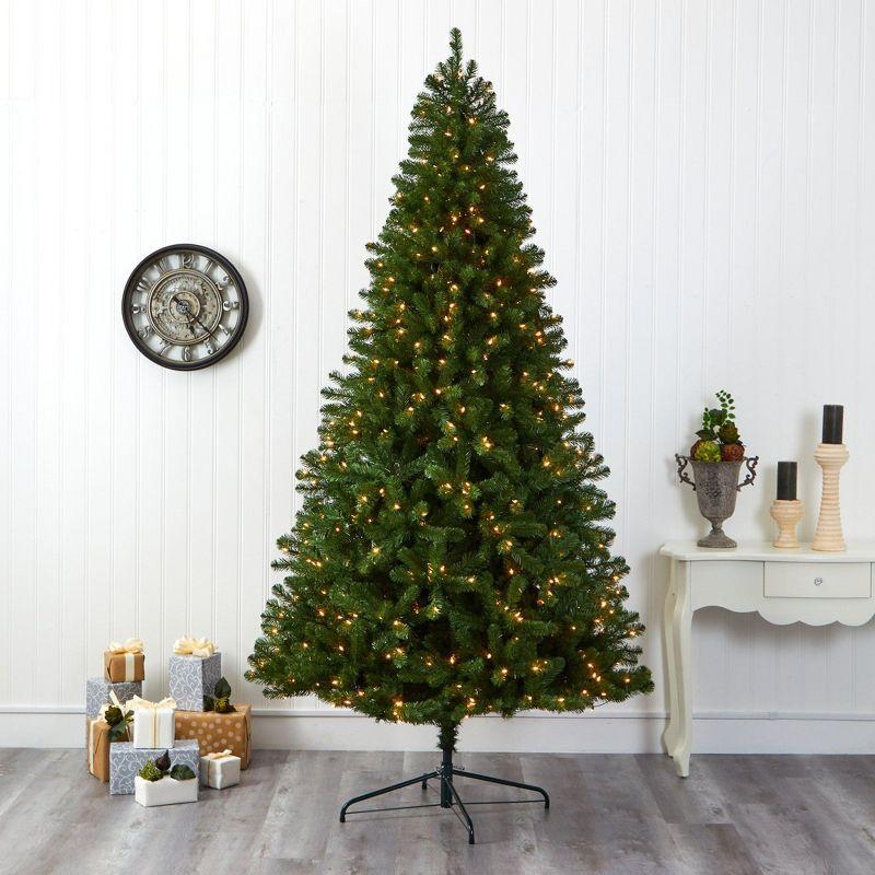 Nearly Natural 9-ft Virginia Fir Artificial Christmas Tree with 600 Clear Lights and 1453 Bendable Branches