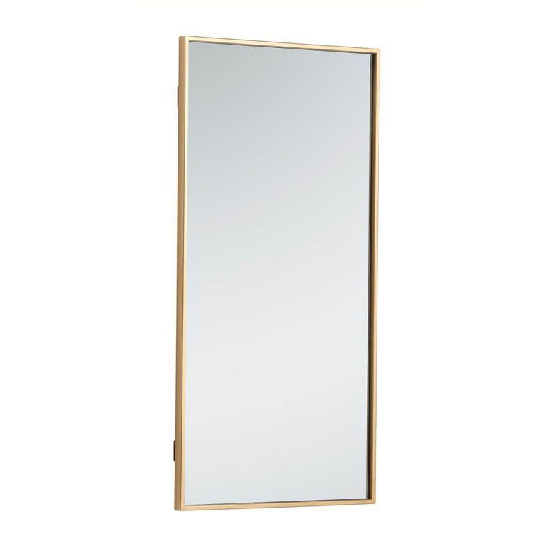 Elegant Lighting Metal frame rectangle mirror 18 inch in Brass