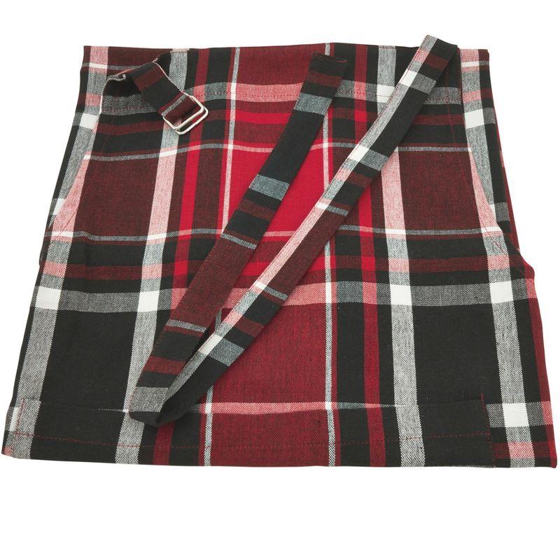 Saro Lifestyle Plaid Apron, 24"x36", Red