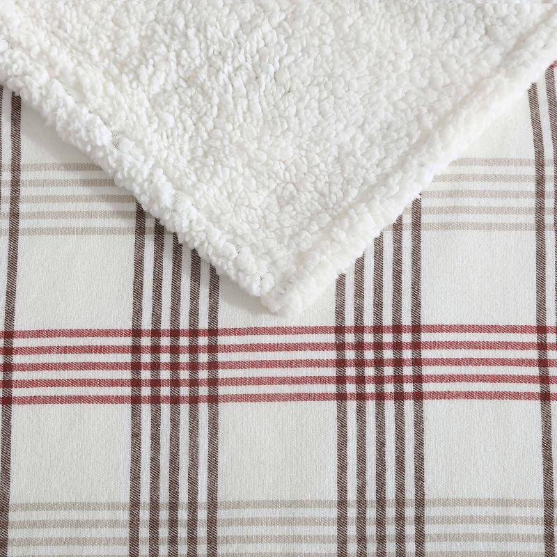 Union Bay Plaid Reversible Sherpa & Fleece Throw - Red 50"x60"