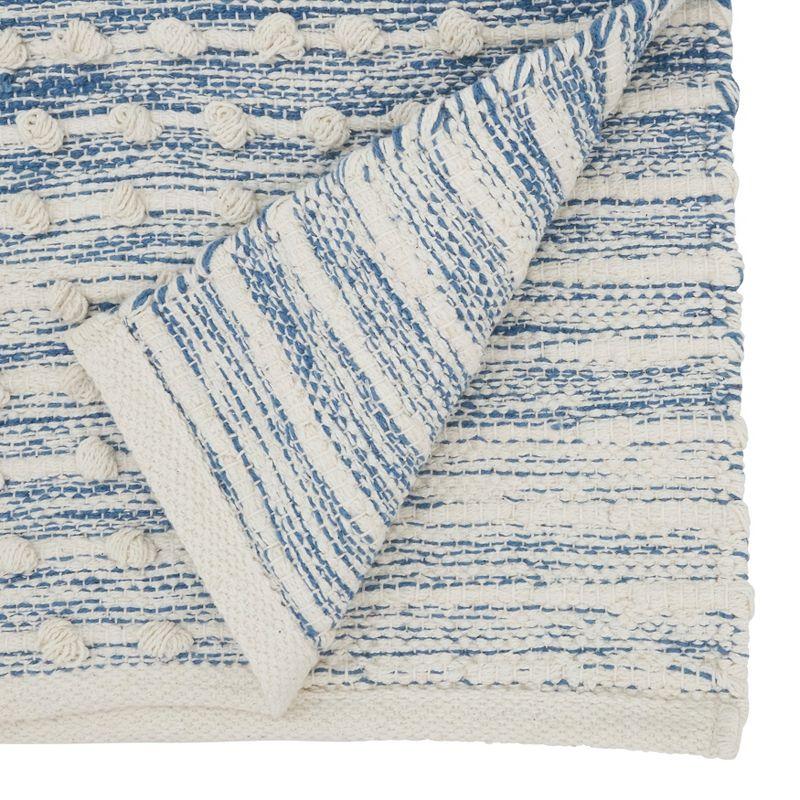 Blue and White Cotton Bohemian Table Runner