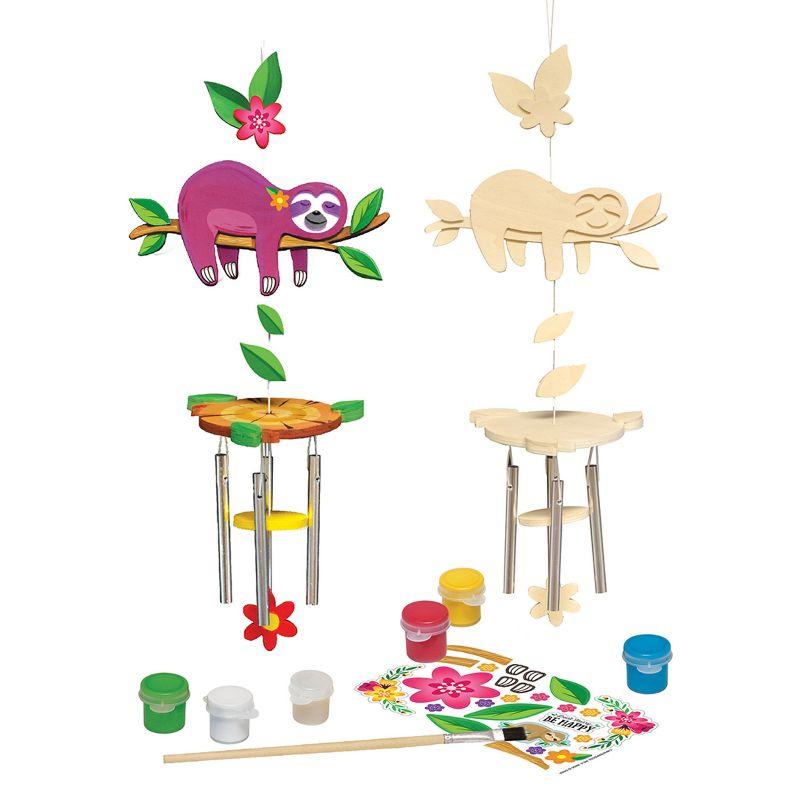 Works of Ahhh Craft Set - Sloth Wind Chime Classic Wood Paint Kit.