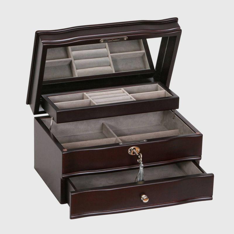 Mele & Co. Davina Women's Locking Wooden Jewelry Box - Mahogany