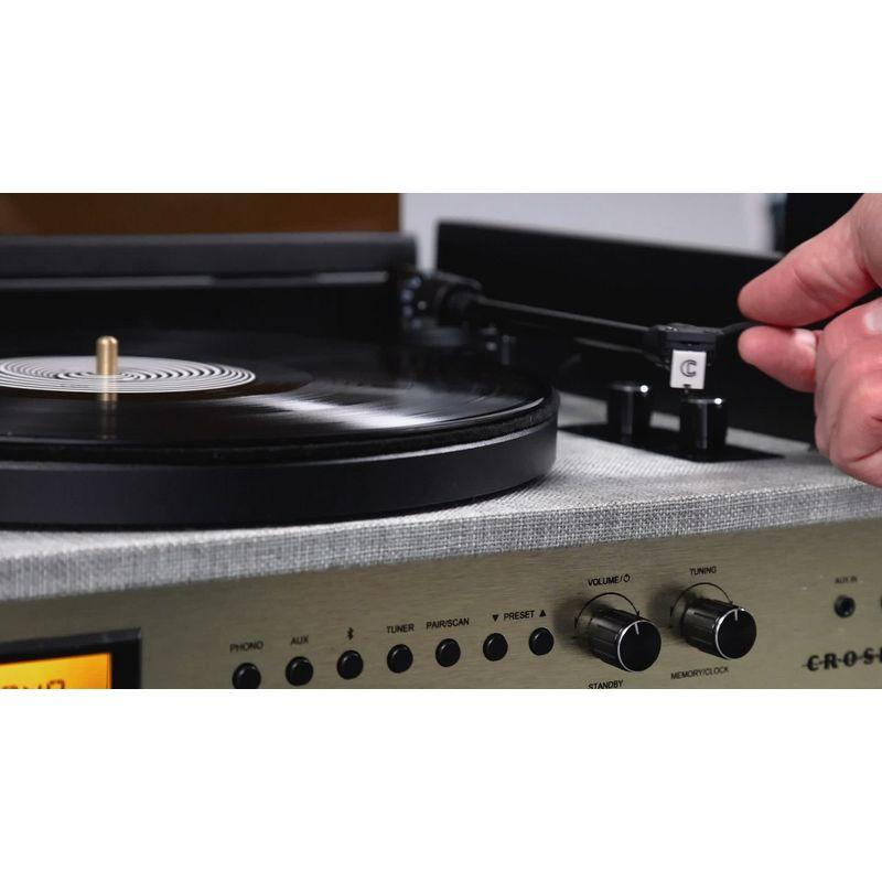 Crosley Coda Shelf System Vinyl Record Player - Black/Gold