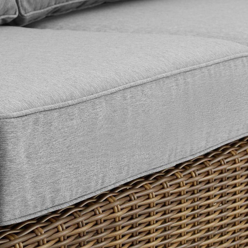 Bradenton Outdoor Wicker Loveseat: Steel Frame, Moisture-Resistant Cushions - Crosley
