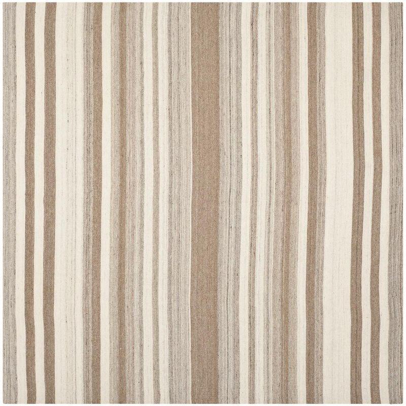 Dhurries DHU631 Hand Woven Area Rug - Natural/Camel - 7'x7' - Safavieh.