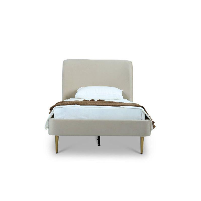 Twin Heather Velvet Upholstered Bed - Manhattan Comfort