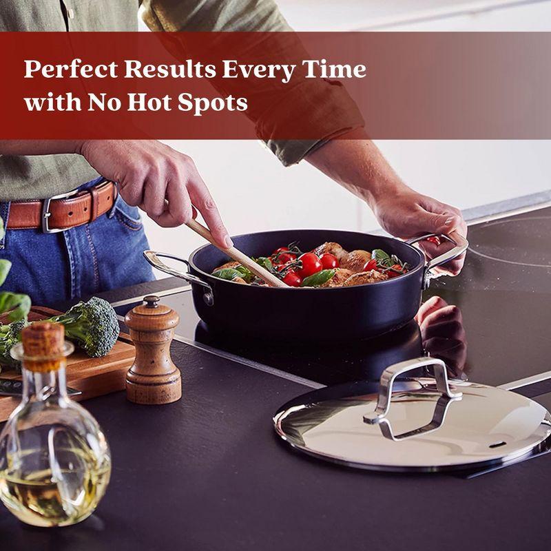 Alva Alva Maestro 3-Piece Premium Ceramic Nonstick Cookware Set - Professional Frying Pan & 3.5 Qt Saute Pan, Non-Toxic PFAS/PFOA/PTFE-Free - Induction & All Stovetop Compatible, Oven Safe Stay-Cool Handle