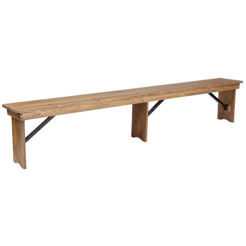 Rustic Solid Pine 8-Foot Folding Farm Bench