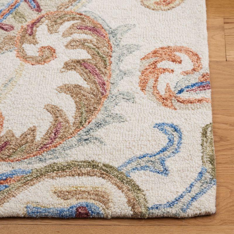 Ivory and Rust Hand-Tufted Wool Area Rug, 3' x 5'