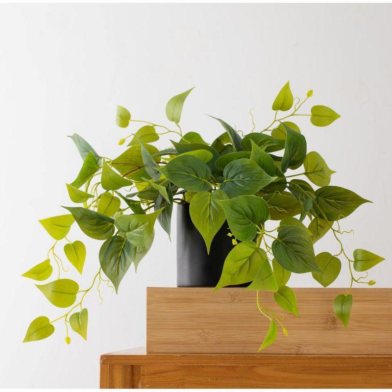 Forever Leaf Artificial Ivy Foliage Plant in Black Ceramic Pot, Indoor Artificial Plant for Home Decor