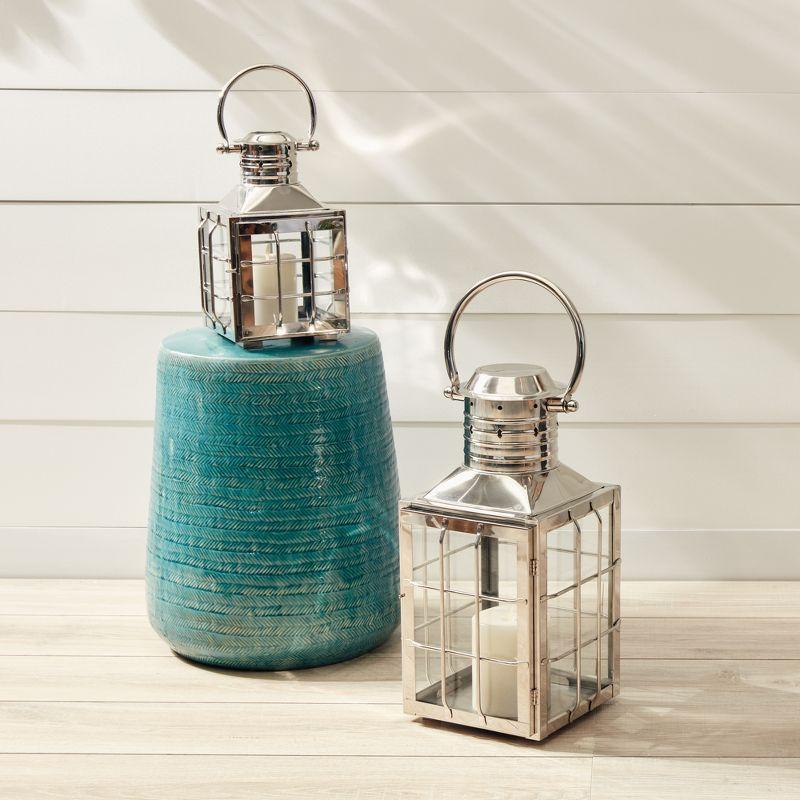 Maritime Stainless Steel Outdoor Lantern Candle Holders