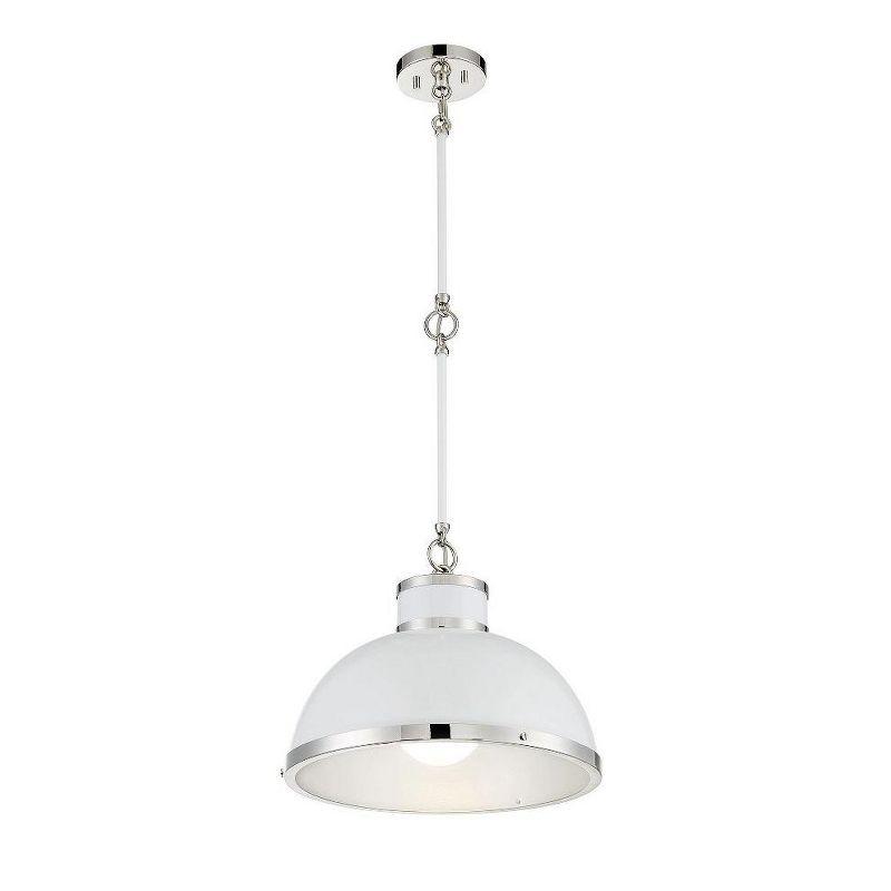 Savoy House Corning 1 - Light Pendant in  Gray/Polished Nickel