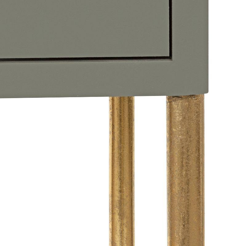 Kate and Laurel Decklyn Square MDF Tea Table, 12x12x30, Gold and Gray
