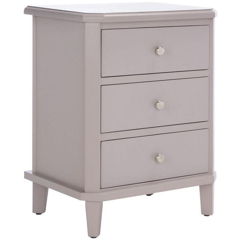 Joe Nightstand with Storage Drawers - Grey Mauve - Safavieh.