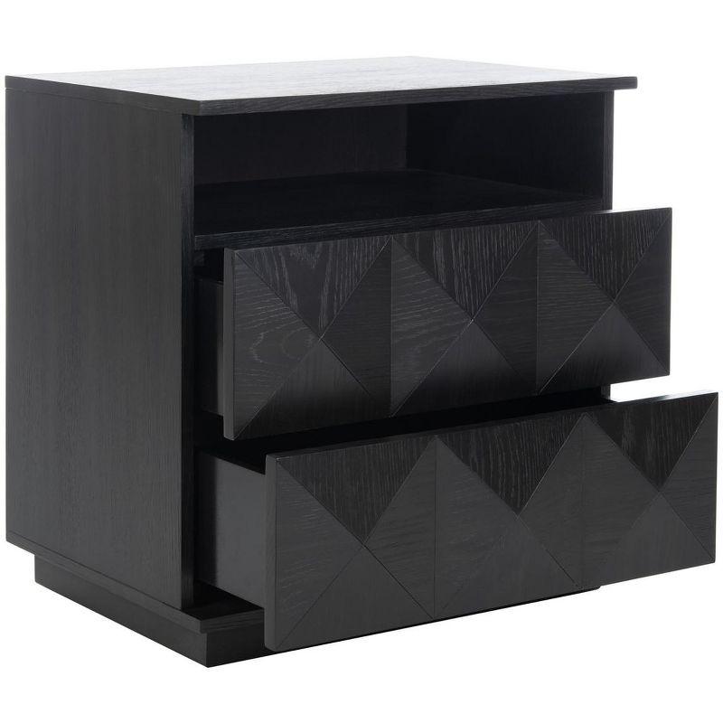 Patty 2 Drawer Nightstand - Black - Safavieh.