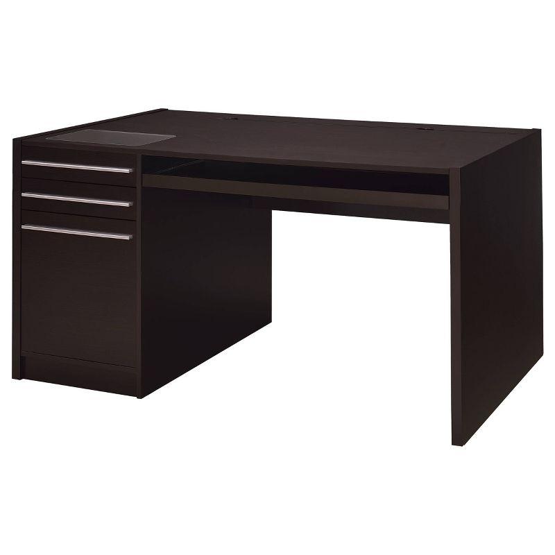 Halston 3 Drawer Office Desk Cappuccino - Coaster