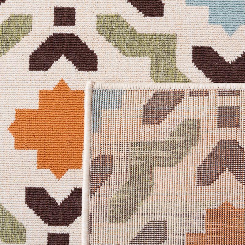 Veranda VER080 Power Loomed Indoor/Outdoor Area Rug - Cream/Terracotta - 5'3"x7'7" - Safavieh.
