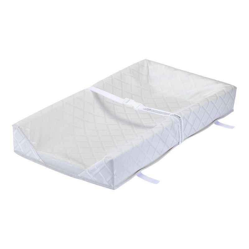 White 37" 3-Sided Jacquard Baby Changing Pad