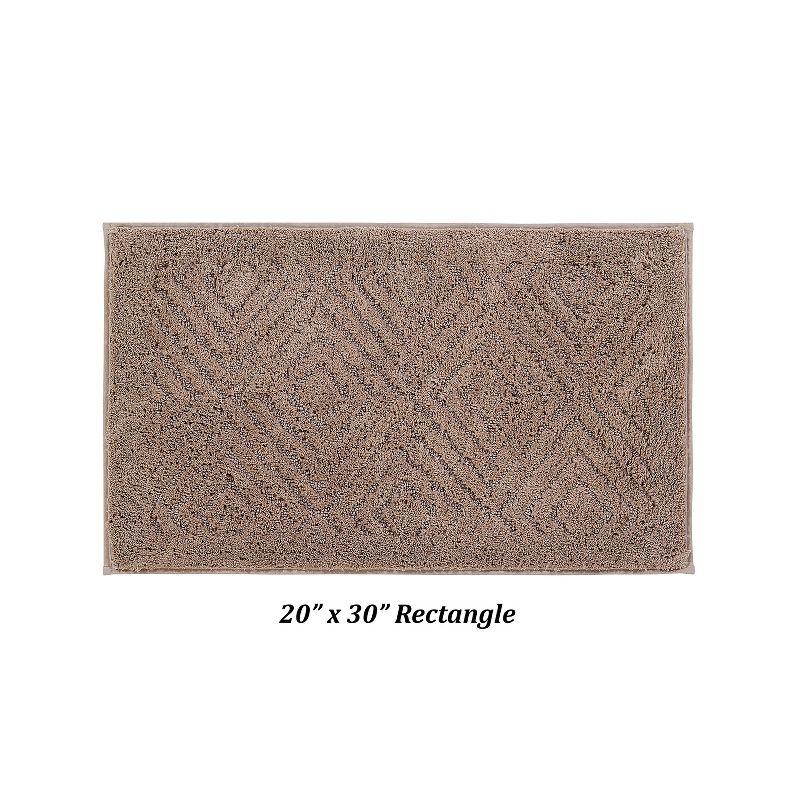 Beige Diamond Pattern Tufted Cotton Bath Rug 20" x 30"