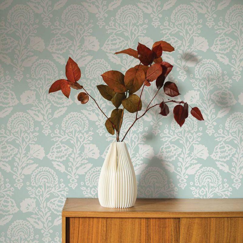 Tempaper & Co.® Floral Damask Removable Peel and Stick Wallpaper, Mint, 28 sq. ft.: Self-Adhesive Vinyl, Botanical Pattern