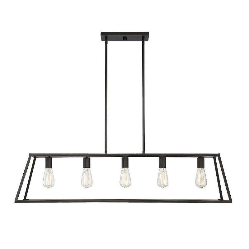 Denton Classic Bronze 44" Linear Chandelier with 5-Light Design