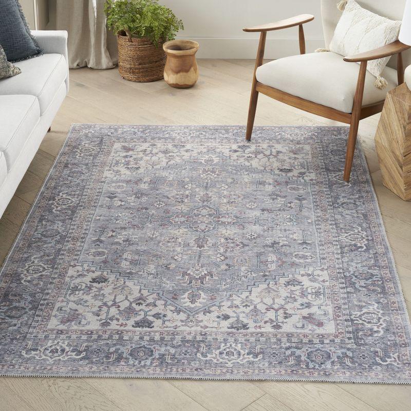 Machine Washable Oriental Gray Area Rug