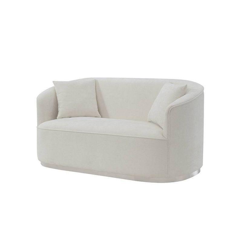 Acme Furniture 64" Odette Sofa Beige Chenille : Classic Loveseat, 2 Pillows, No Assembly Required