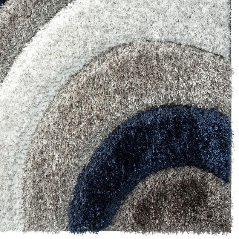 Luxe Weavers Modern Shag Geometric Area Rug, Navy 5x7