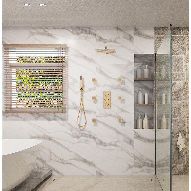 Herathena 3 Functions Wall Mounted Luxury Shower System with 6 Body Jets (Rough-in Valve Included)