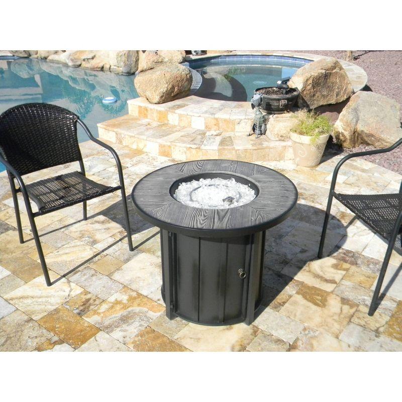 Faux Wood Tile Top Outdoor Patio Fire Pit - AZ Patio Heaters: Steel Construction, 40,000 BTU Heater