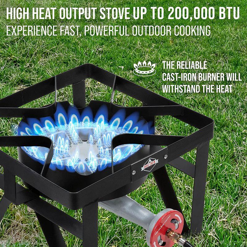 Hike Crew 220,000 BTU Single Burner Portable Gas Stove with Flame Air Control & Adjustable Hose